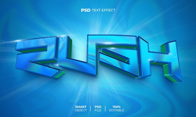 PSD rush 3d editable text effect