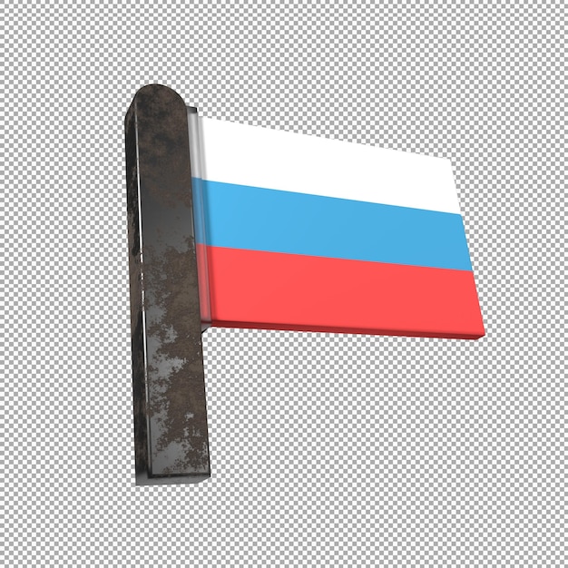 PSD rusland 3d render vlagpictogram geïsoleerd