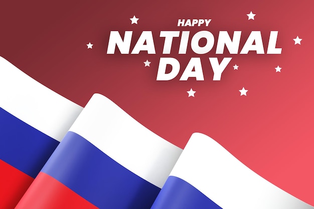 PSD rusland vlag ontwerp nationale onafhankelijkheidsdag banner bewerkbare tekst en achtergrond