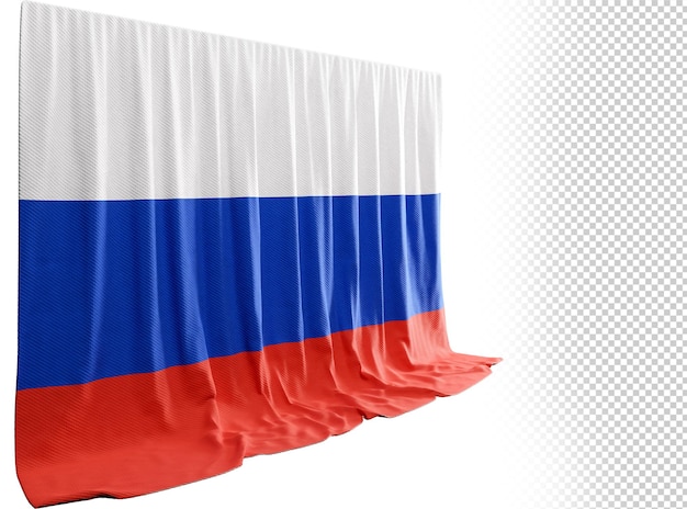 Russia flag curtain in 3d rendering called flag of russia