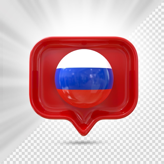 Premium PSD  Russia flag icon 3d render