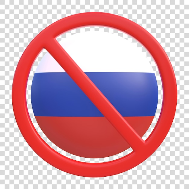 PSD 빨간색 스 표지판에 있는 러시아 발: 금지 표지판 3d 렌더링 일러스트레이션