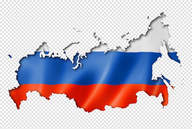 Premium Vector  A map of russia with the russian flag on it.