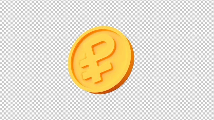 PSD 투명 한 배경에 고립 된 러시아 루블