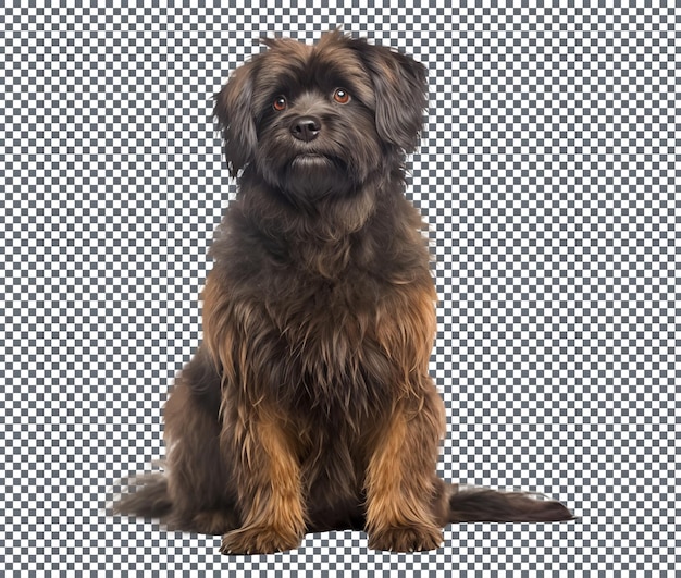 PSD russian tsvetnaya bolonka breed dog isolated on transparent background