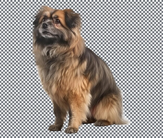 PSD russian tsvetnaya bolonka breed dog isolated on transparent background