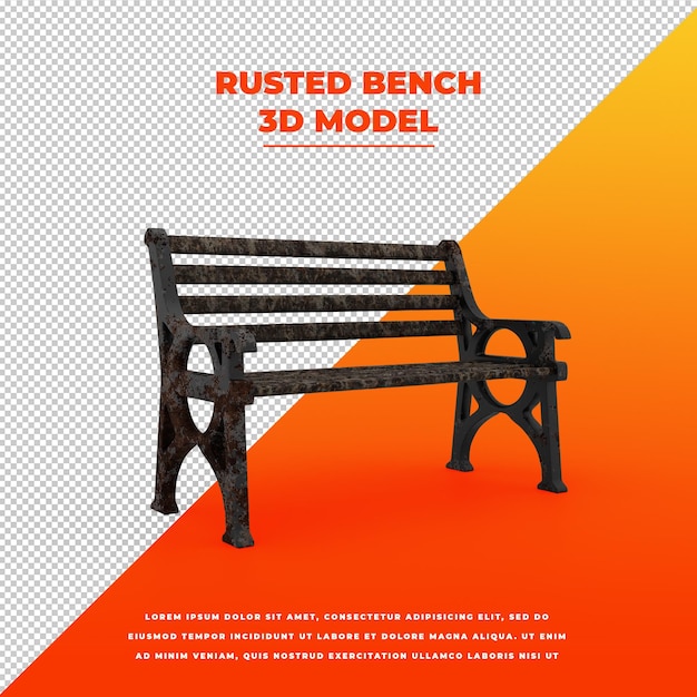 PSD rusted bench