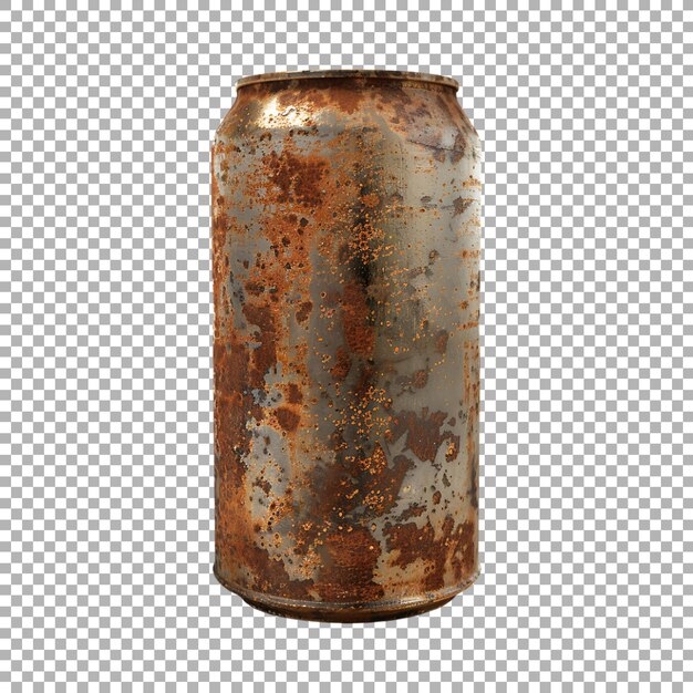 rusted can on transparent background ai generated