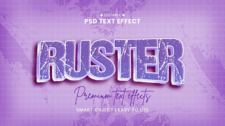 PSD ruster 3d editable text effect