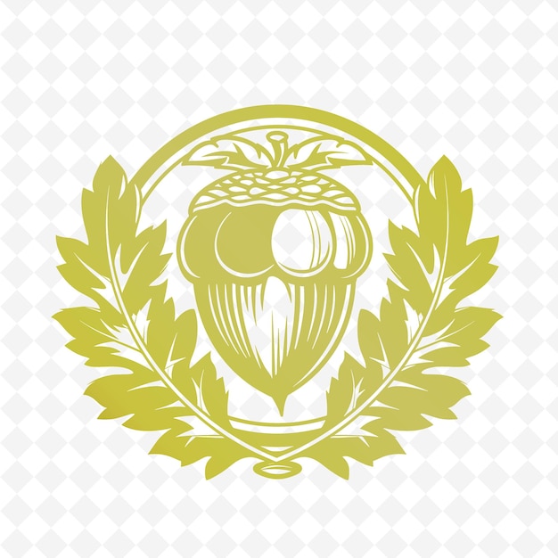 PSD logo rustico della ghianda con decorazione in legno s creative vector design of nature collection