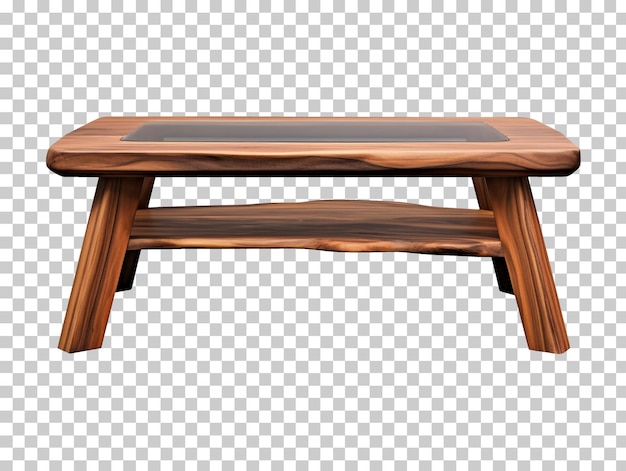 rustic coffee table isolated on transparent background png psd