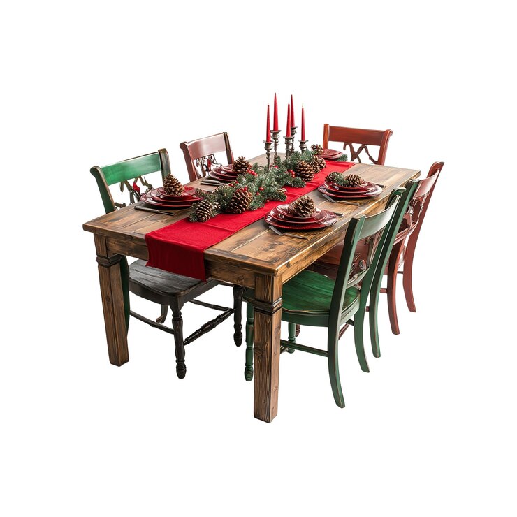 PSD rustic farmhouse christmas dinner table setting