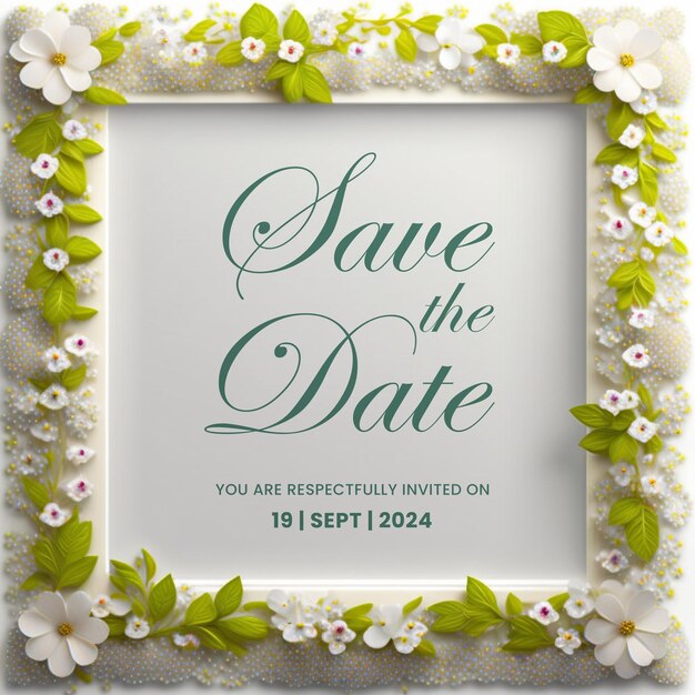 PSD rustic floral archway save the date august wedding invitationclassic columned frame save the date wi