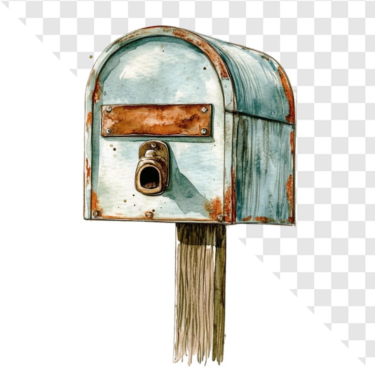PSD rustic mailbox waterverf schilderij awe inspireert nostalgie