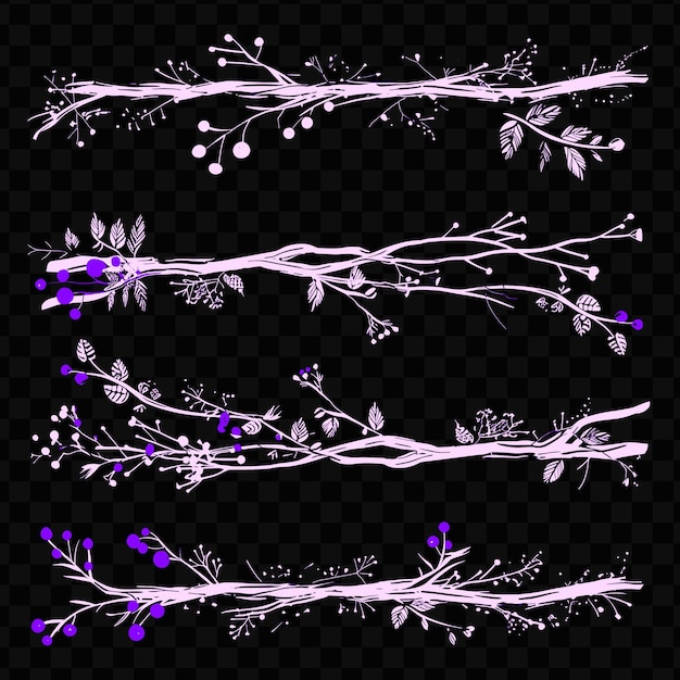 PSD rustic twigs with natural textures borderlines design accent scribble tradition art pattern line