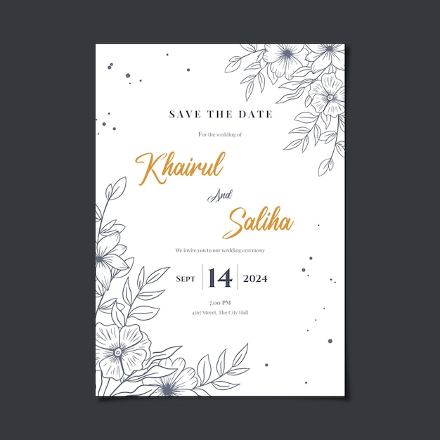 PSD rustic wedding invitation card template