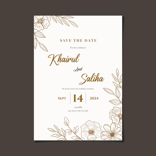 PSD rustic wedding invitation card