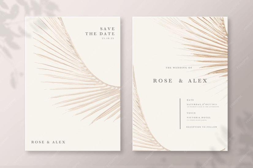 Premium PSD | Rustic Wedding Invitation Template
