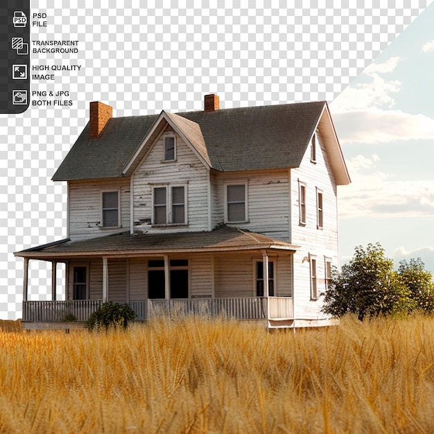 PSD rustic wooden house isolated on transparent background rustic house png generative ai
