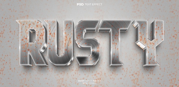 Rusty 3D editable text effect