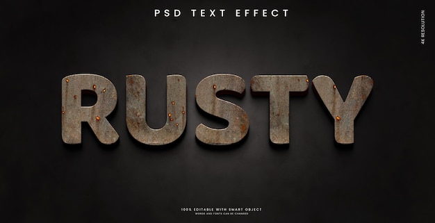 Rusty 3d text effect