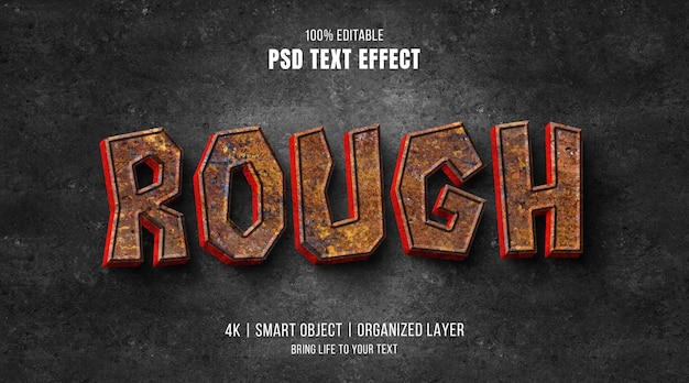 Rusty rough text effect