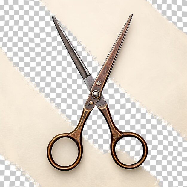 PSD rusty scissors on transparent background