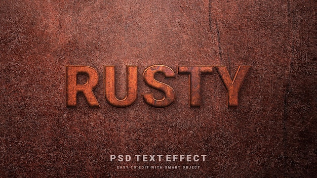 PSD rusty text effect template