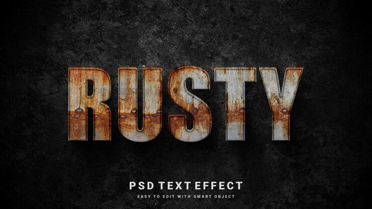 PSD rusty text effect
