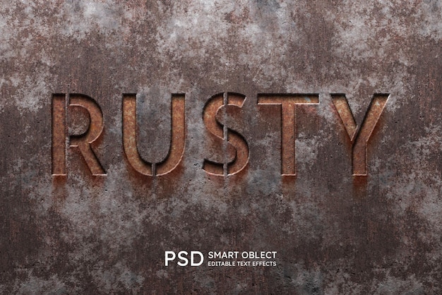 PSD rusty text style effect