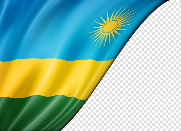 Rwanda flag isolated on white banner