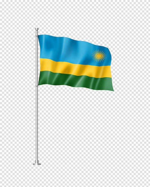 PSD rwanda flag isolated on white