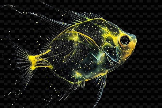 PSD ryba na żółtym tle i słowa 