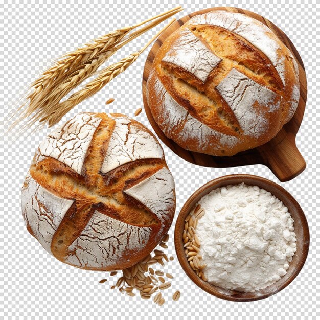 Rye bread isolated on transparent background sourdough bread day and bread day