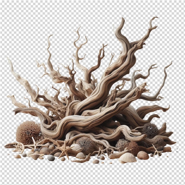PSD rysunek drzewa na brązowym i białym tle