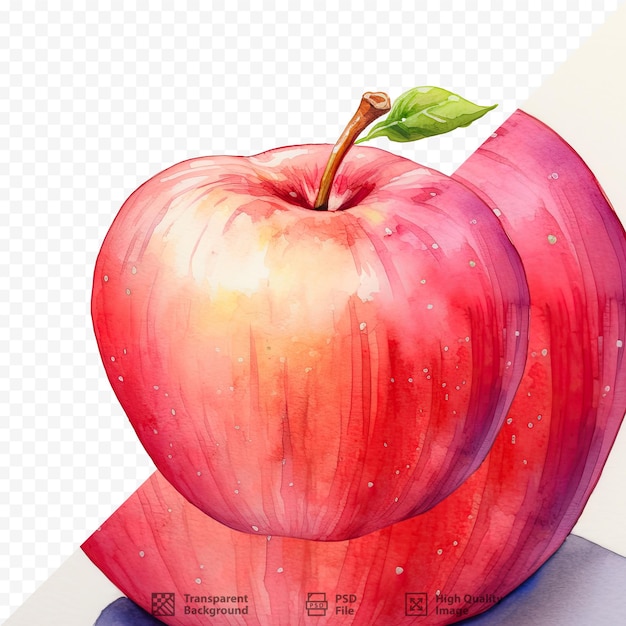PSD rysunek jabłka z etykietą z napisem „jabłko”.