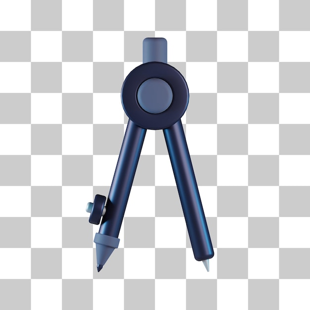 Rysunek kompasu 3D ikona