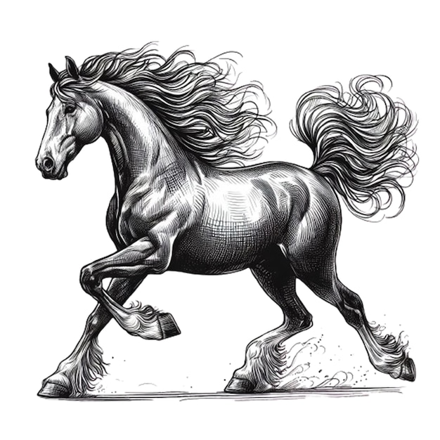 PSD rysunek konia, na którym jest koń