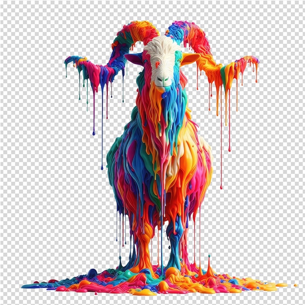 PSD rysunek kozy z kolorowym tłem