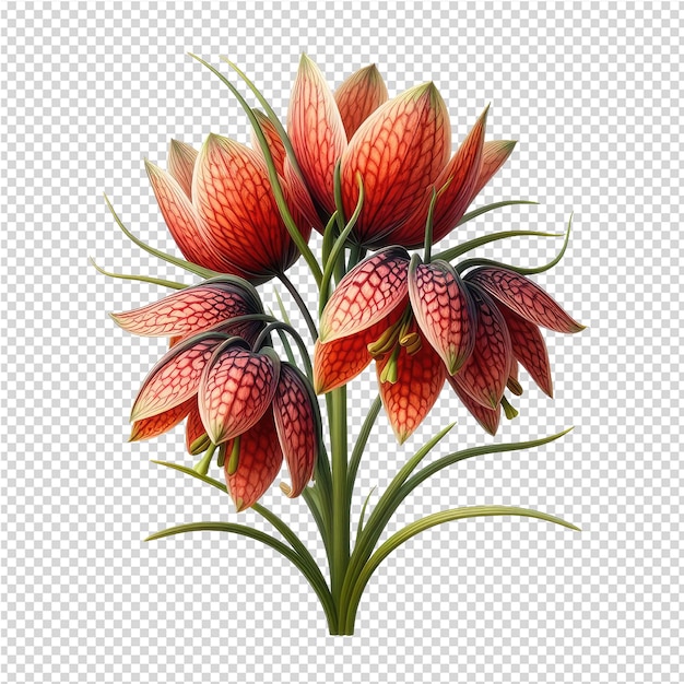 PSD rysunek kwiatu z słowem tulipany na nim