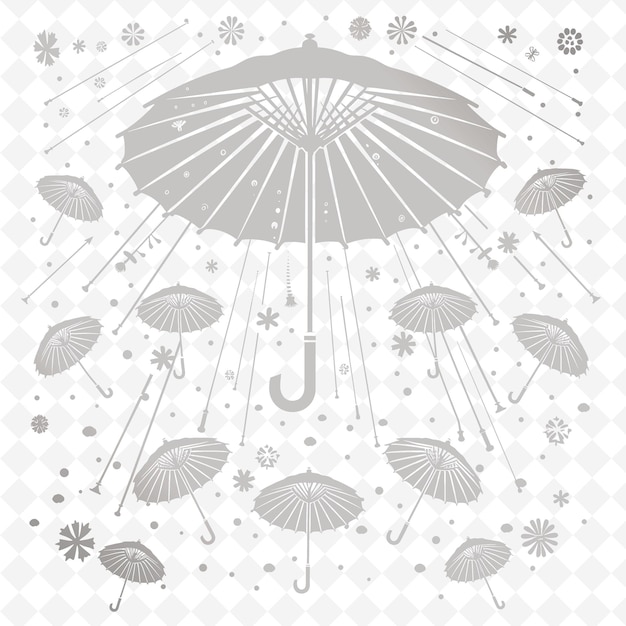 PSD rysunek parasola deszczowego z słowami 