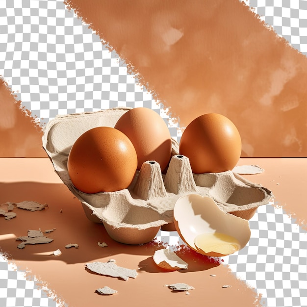PSD rysunek rozbitego jajka z pękniętą otwartą pokrywką.