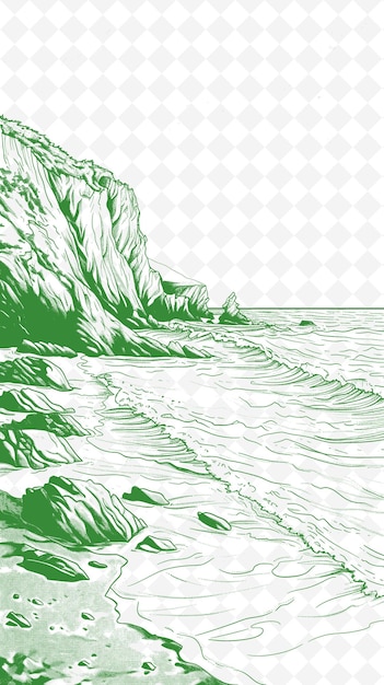 PSD rysunek rzeki na zielonym tle