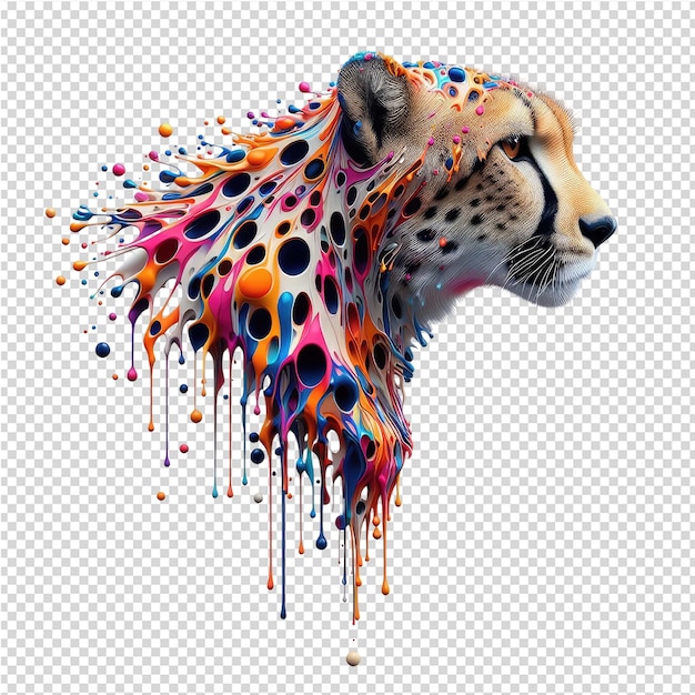 PSD rysunek tygrysa o różnych kolorach i tygrysa na nim