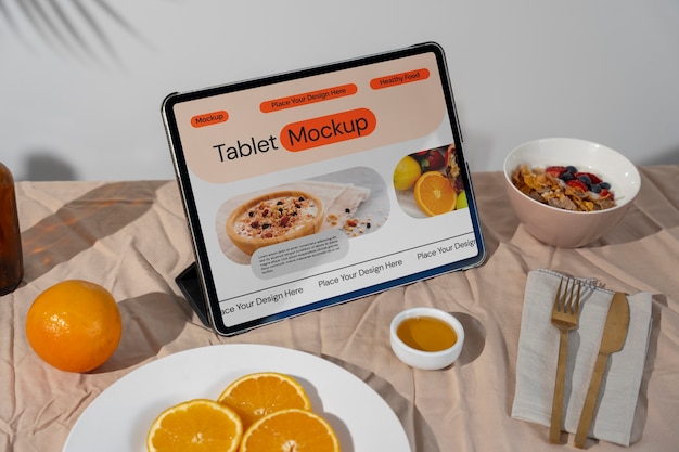 Rzeczywistość nieruchomości makiety tabletki na stole