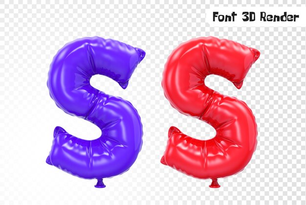 PSD s font balloon 3d rendering