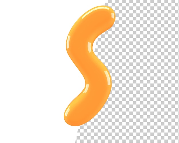 S letter gold text 3d render