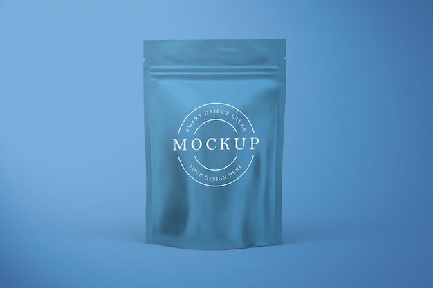 PSD sachet mockup design isolated in 3d rendering