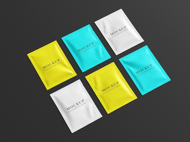 Sachet Mockups for Cosmetic and Product Packaging