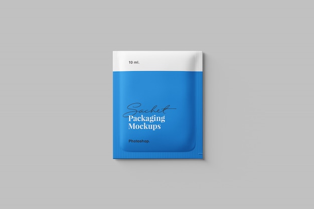 Sachet packaging mockup